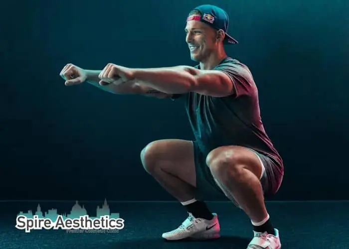 Image of man build leg muscle Swansea through exercise